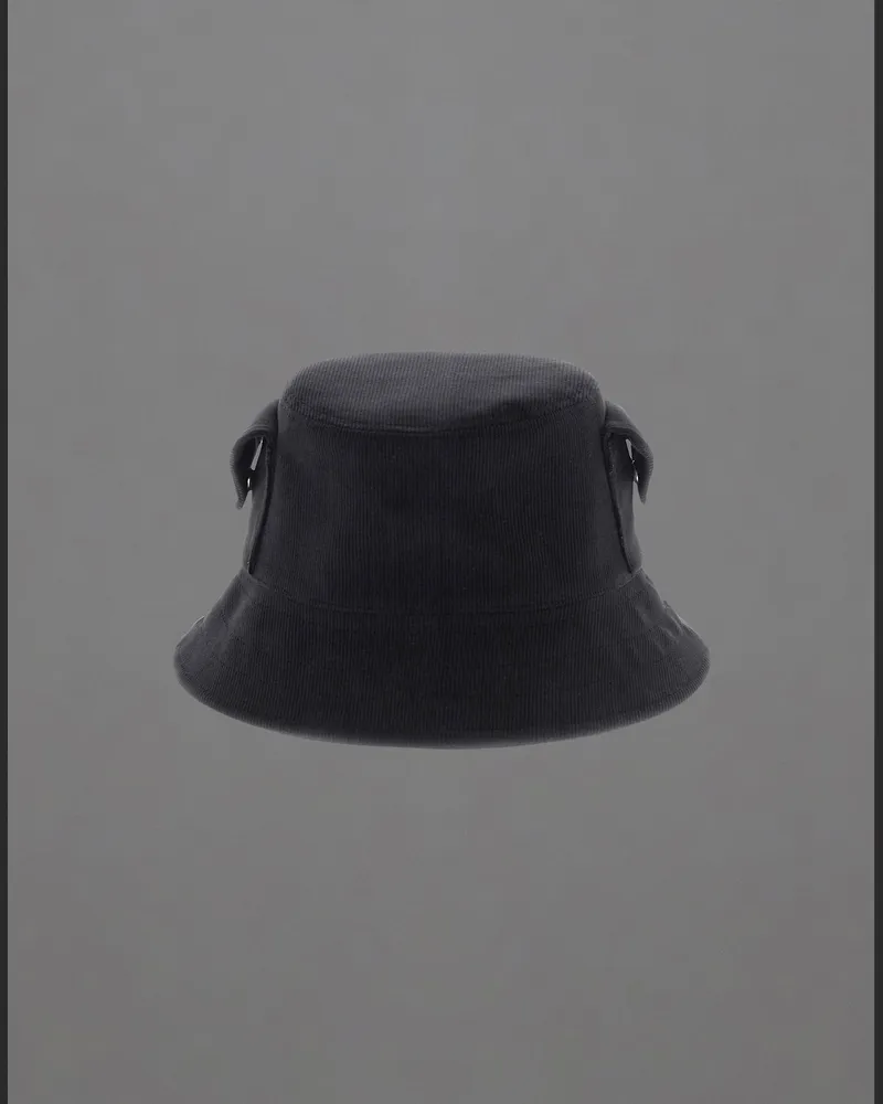 Herno Bucket-hut Laminar Aus Washed Tech-corduroy -   Schwarz Schwarz