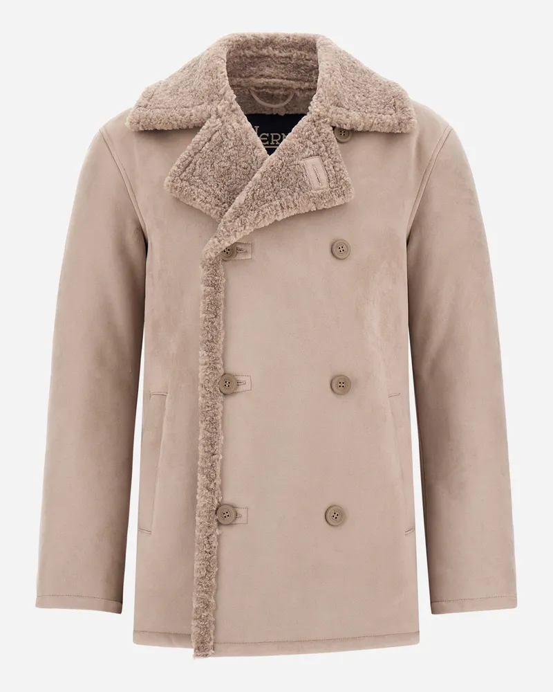 Herno Caban Aus Shearling-imitat - Mann Mäntel & Trenchcoats Perlgrau Perlgrau