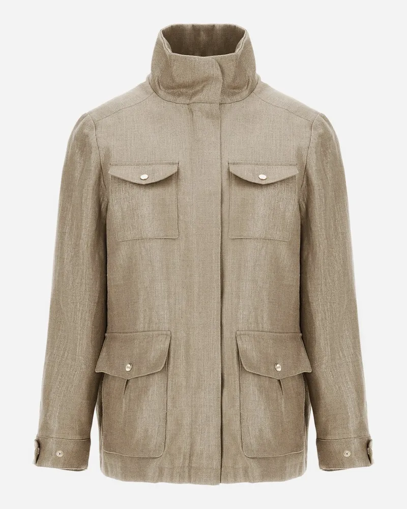 Herno Feldjacke Aus Chic Lino Gold