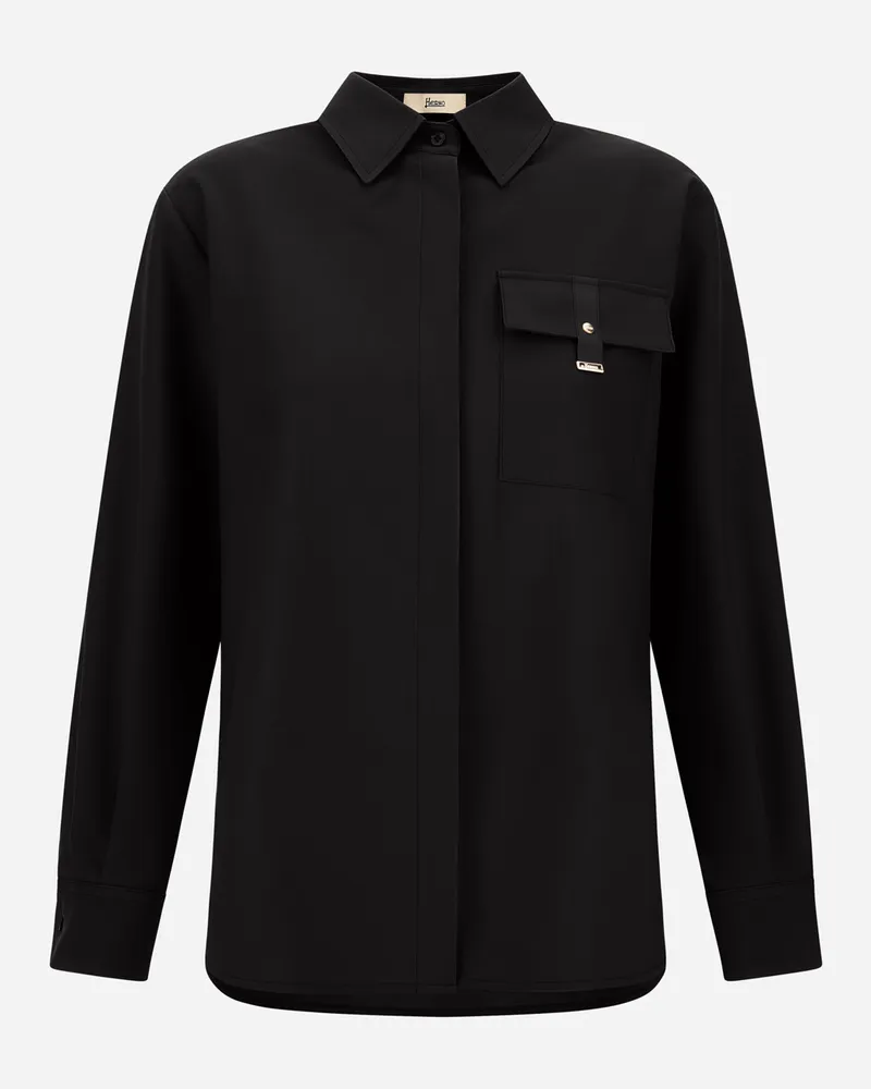 Herno Hemd Aus Flannel Touch - Frau Hemden Schwarz Schwarz