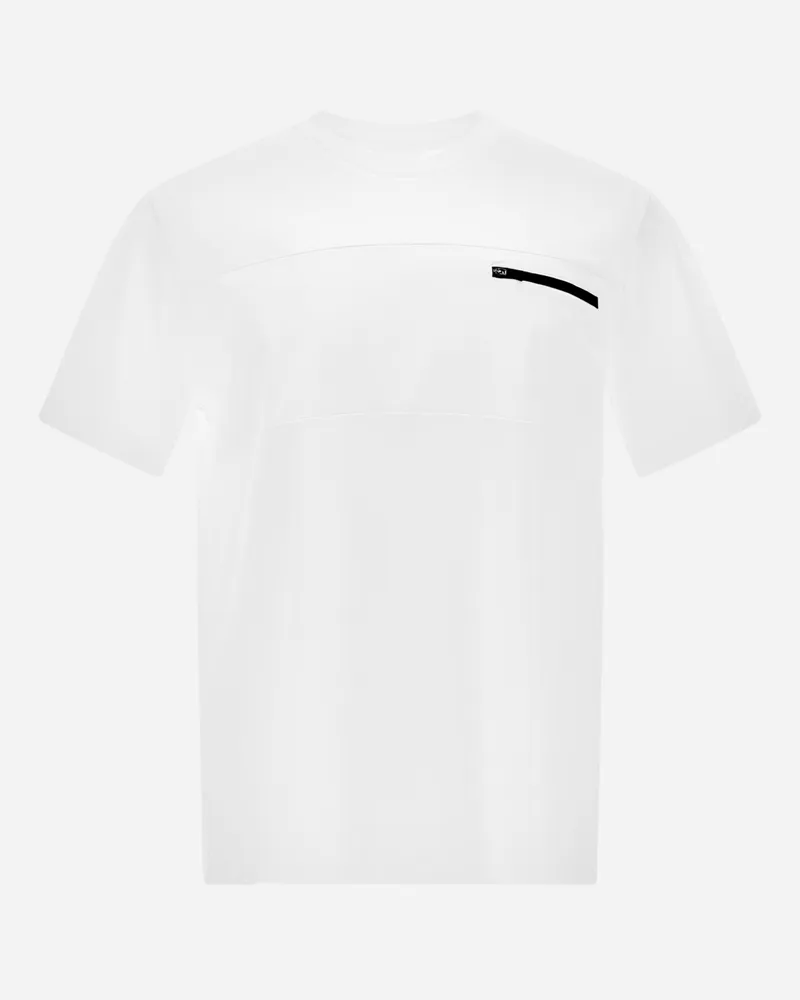 Herno T-shirt Aus Compact Jersey Und Nylon Maestro Weiß