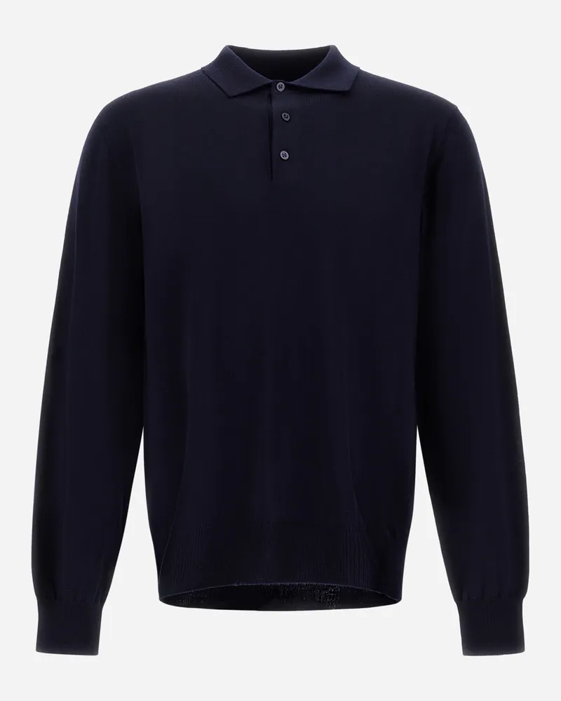 Herno Poloshirt Aus Merinowolle - Mann T-shirt & Polo-shirts Dunkelblau Dunkelblau