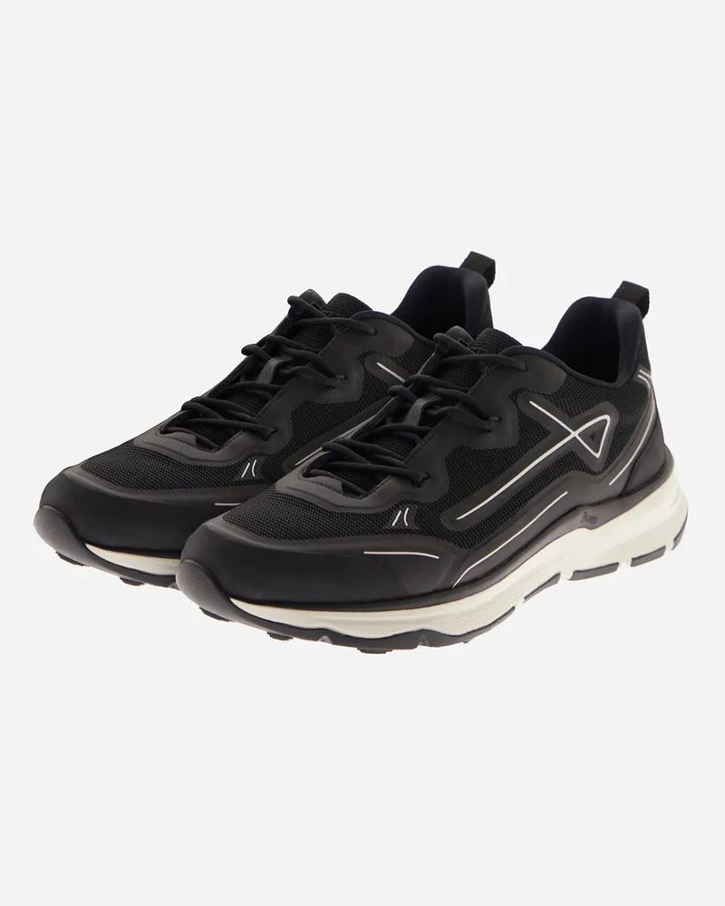 Herno Sneaker Herno Maggiore Aus Veloursleder Und Flannel - Frau Schuhe Schwarz Schwarz