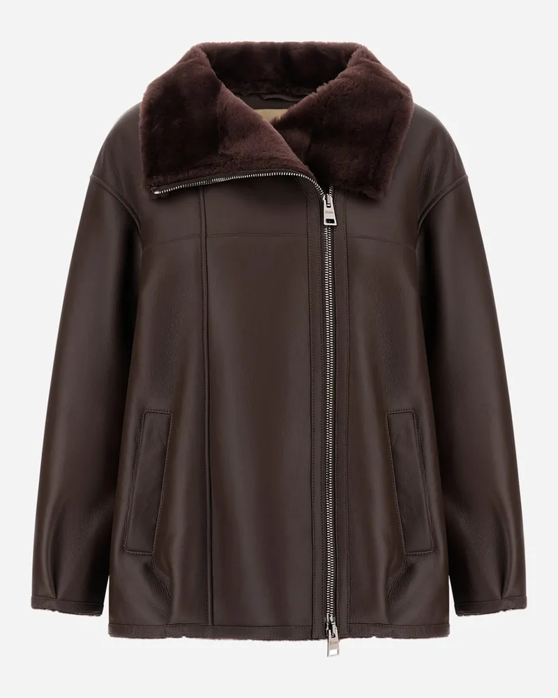 Herno Jacke Aus Shearling - Frau Parka & Jacken Dunkelbraun Dunkelbraun