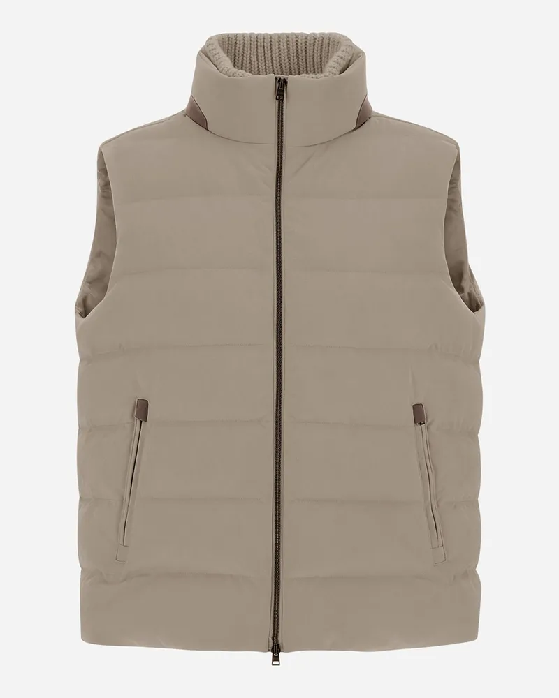Herno Weste Aus Suede Effect Taubengrau