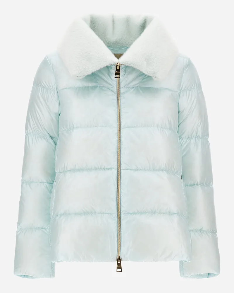 Herno Jacke Aus Nylon Ultralight Und Lady Alternative Fur - Frau Parka & Jacken Hellblau Hellblau