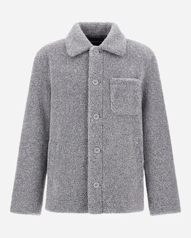 Herno Shacket Aus Melange Teddy - Mann Mäntel & Trenchcoats Grau Grau