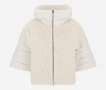 Cape Aus Satin Und Lady Alternative Fur - Frau Mäntel & Trenchcoats Weiß