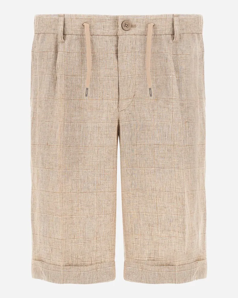 Herno Shorts Aus Galles Linen Camel