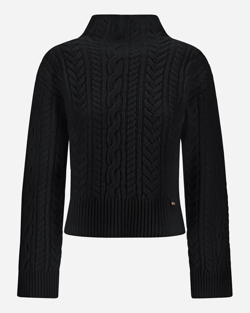 Herno Pullover Aus Wolle Mit Zopfmuster - Frau Pullover & Strickjacken Schwarz Schwarz