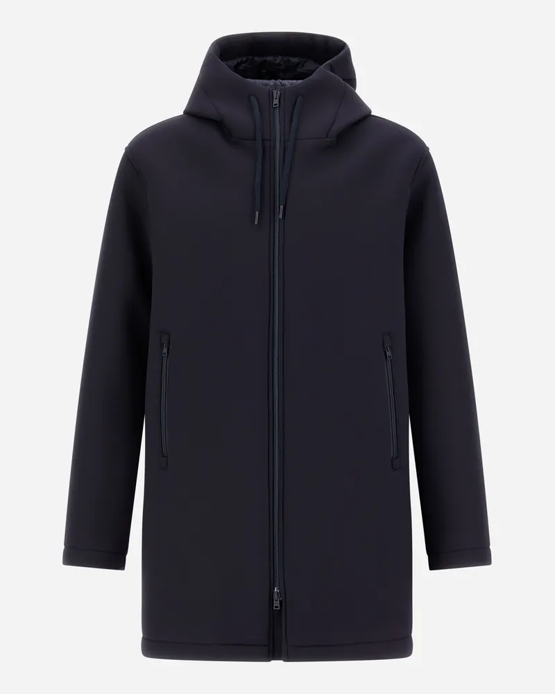 Herno Langer Parka Aus 3 Layers Scuba - Mann Parka & Jacken Dunkelblau Dunkelblau