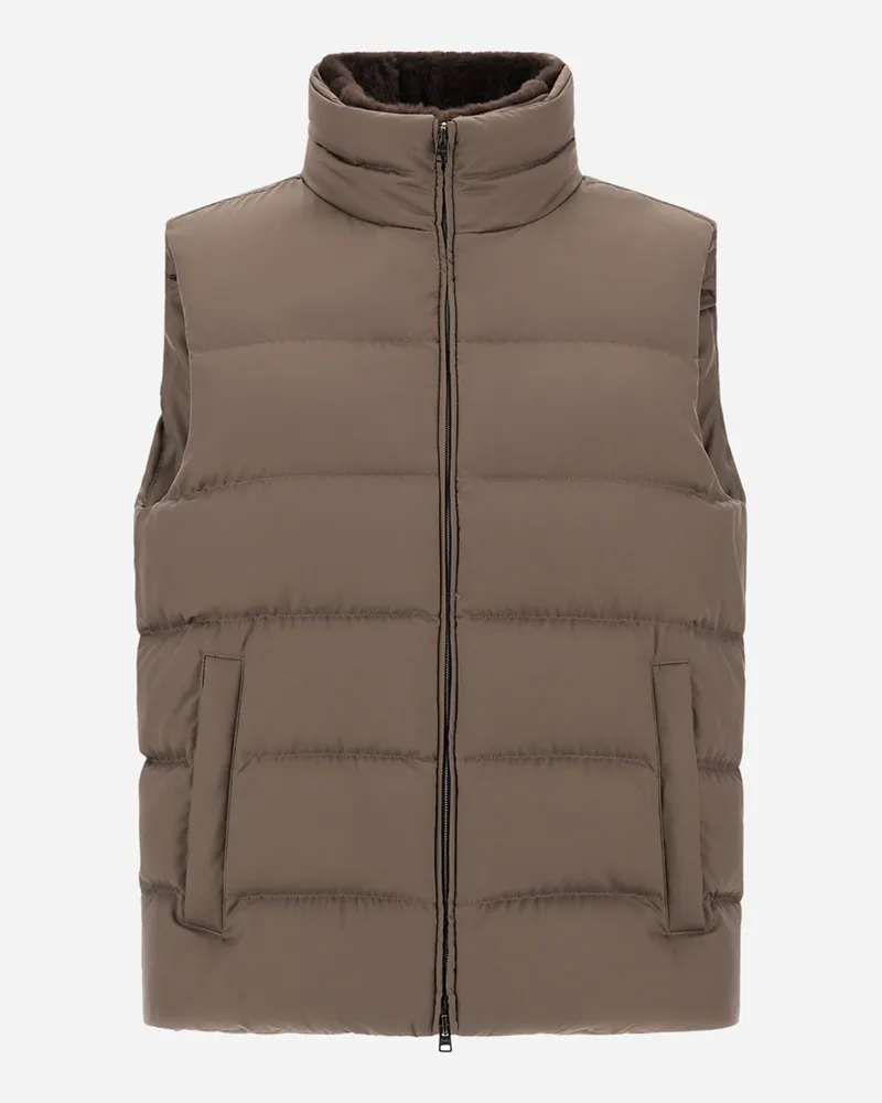 Herno Weste Aus Arendelle Und Monogram - Mann Weste Dunkeltaupe Dunkeltaupe