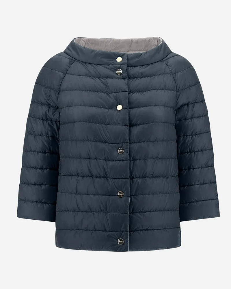 Herno Wendbares Cape Aus Nylon Ultralight Blau