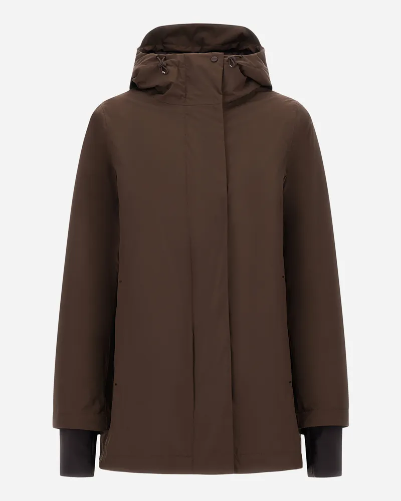 Herno A-form-jacke Aus 2 Layers Windstopper - Frau A-shape Braun Braun