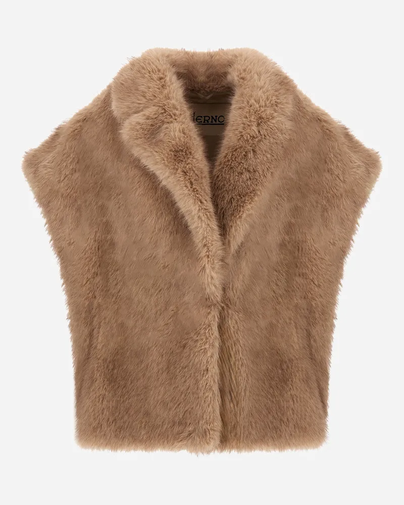 Herno Weste Mit Der Haptik Von Langhaarigem Pelz - Frau Mäntel & Trenchcoats Chantilly Chantilly