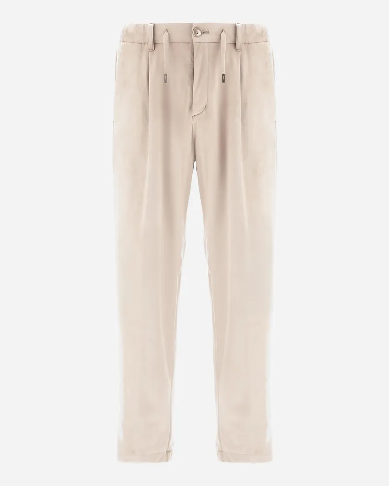 Herno Hose Resort Aus Mikrofaser Mit Veloursledereffekt - Mann Hose Eis Eis