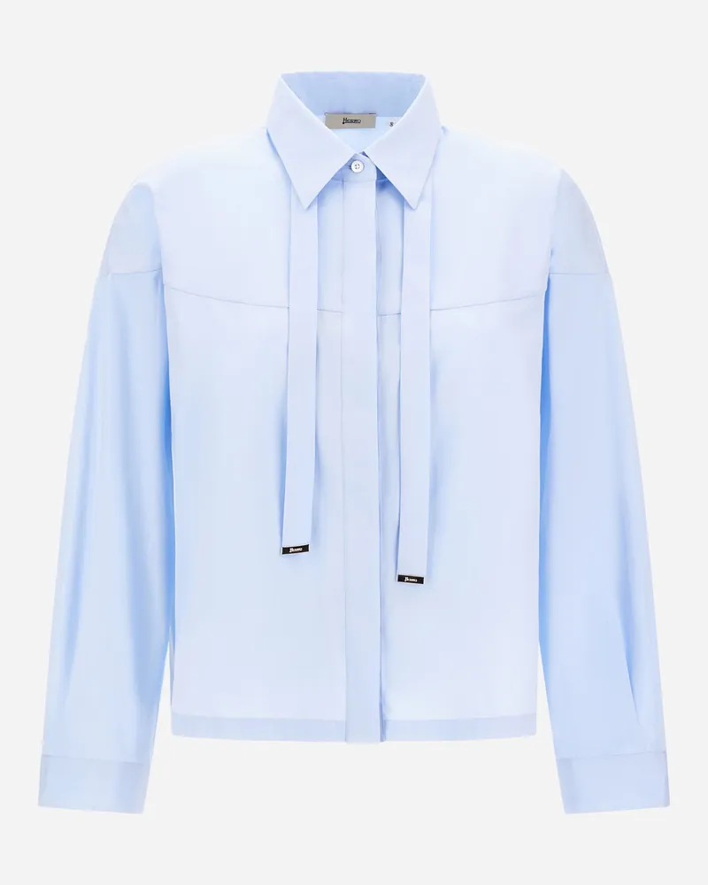 Herno Hemdbluse Aus Baumwollpopeline - Frau Hemden Himmelblau Himmelblau