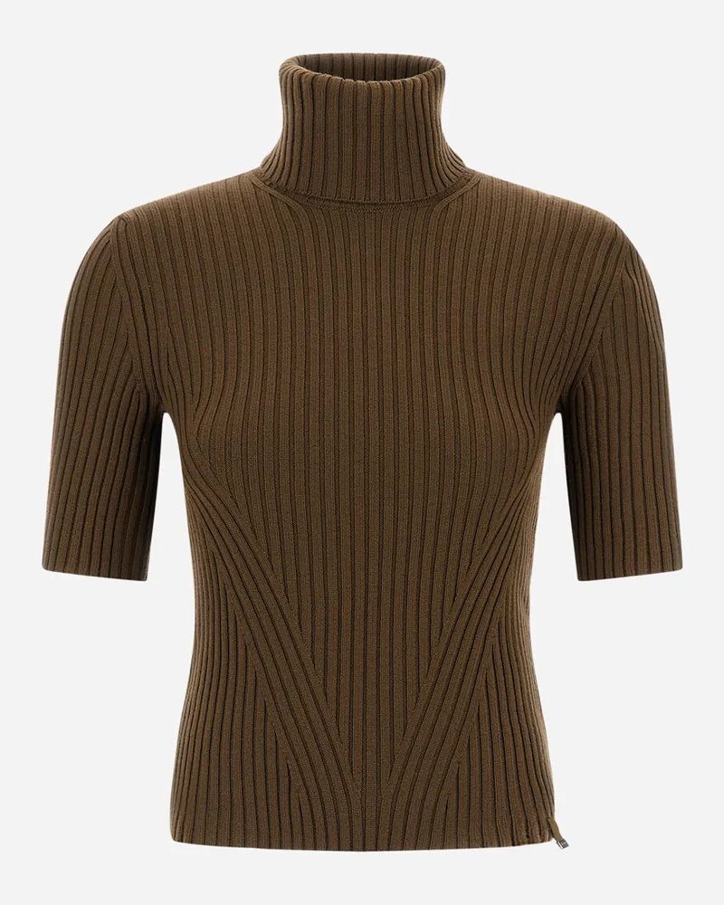 Herno Rollkragenpullover Aus Wolle Im Rippstrick - Frau Pullover & Strickjacken Grün Grün