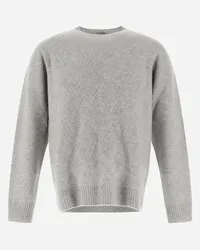 Herno Pulli Resort Aus Herringbone Plain Cashmere Grau