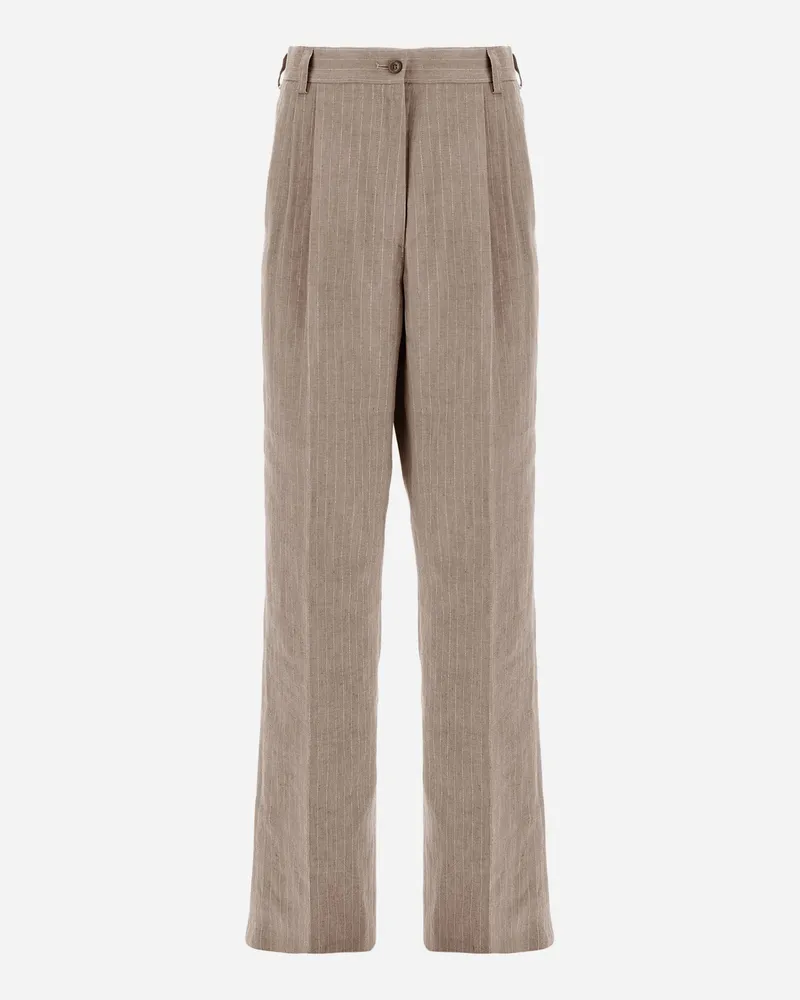 Herno Hose Aus Linen Pinstripe Chantilly