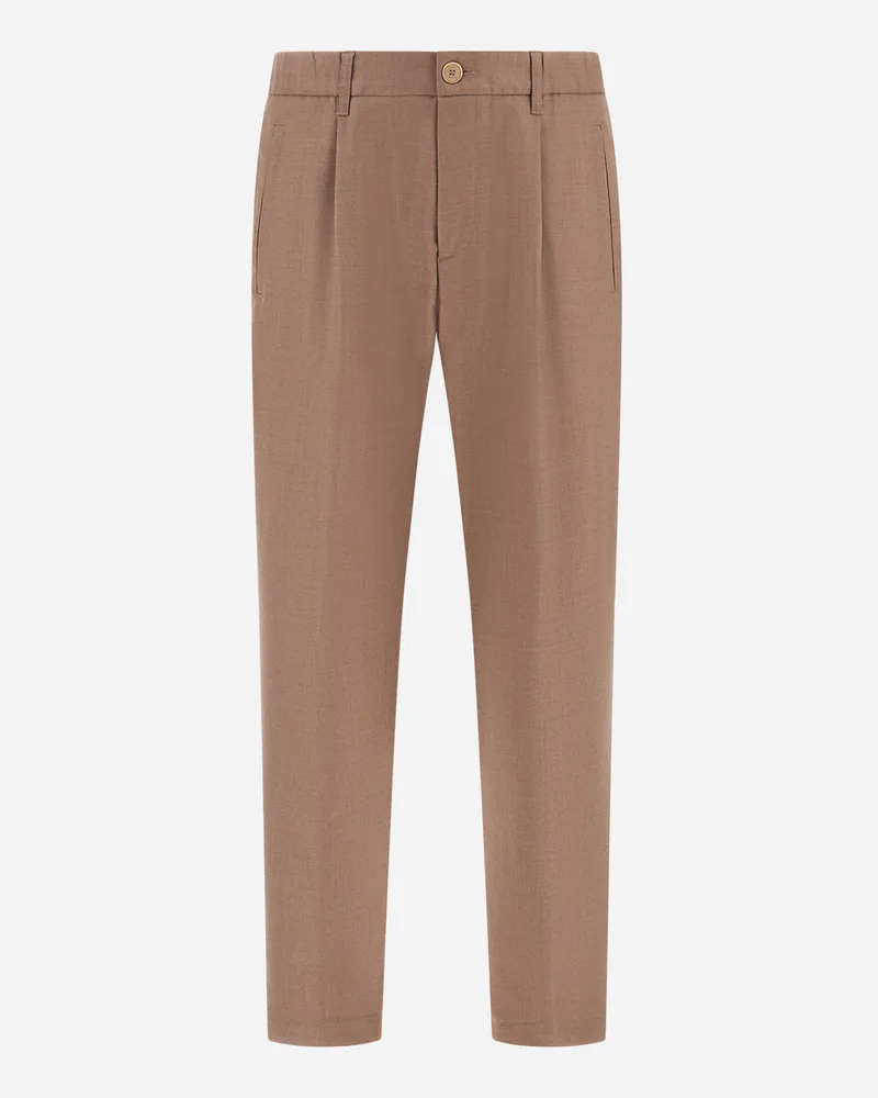 Herno Hose Aus Wollgabardine - Mann Hose Helltaupe Helltaupe