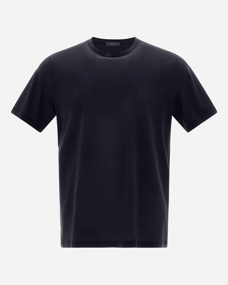 Herno T-shirt Aus Jersey Crepe Marineblau