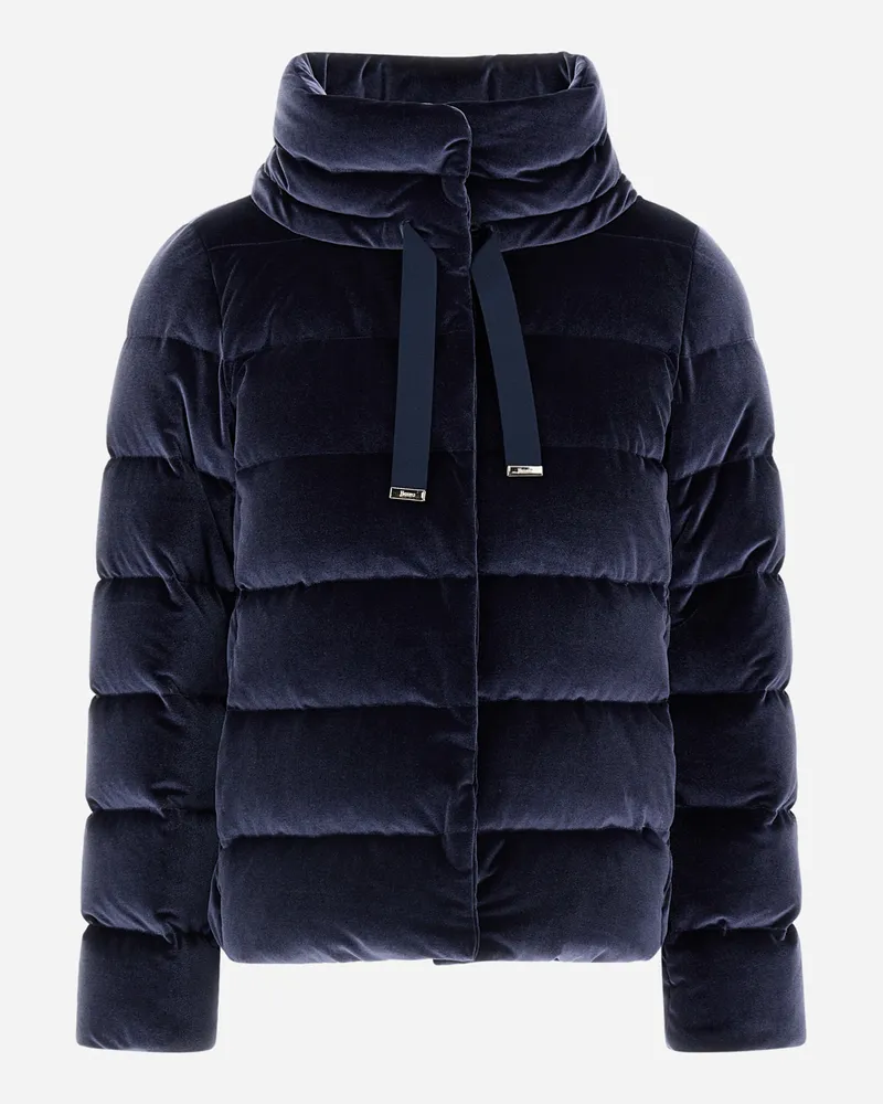 Herno Jacke Aus Smooth Velvet - Frau Parka & Jacken Marineblau Marineblau
