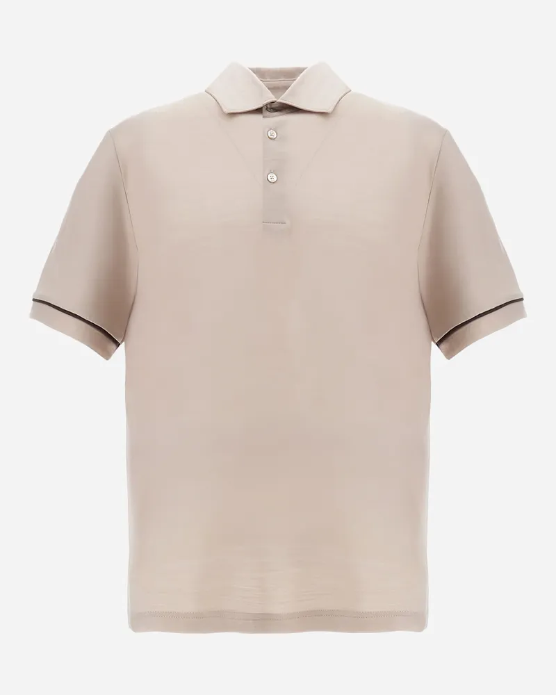 Herno Poloshirt Resort Aus Wolljersey Mit Glänzender Optik - Mann T-shirt & Polo-shirts Chantilly Chantilly