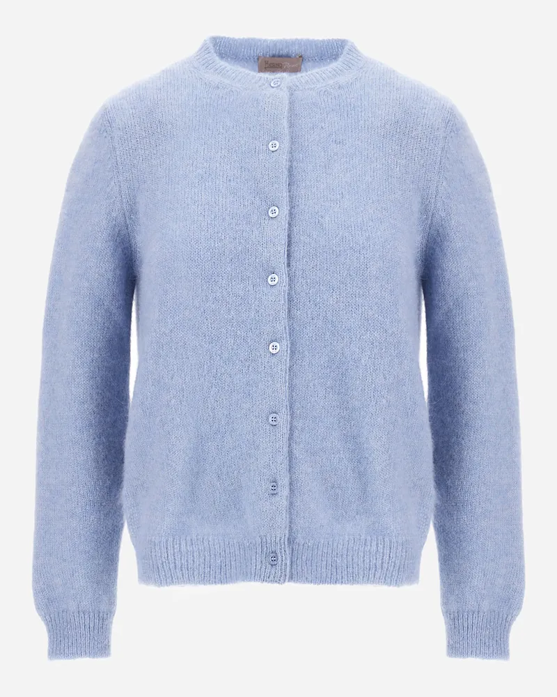 Herno Cardigan Resort Aus Alpaka Und Lurex Im Glattstrickmuster - Frau Pullover & Strickjacken Hellblau Hellblau