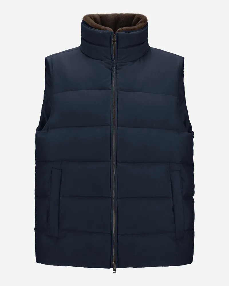 Herno Weste Aus Arendelle Und Monogram - Mann Weste Marineblau Marineblau