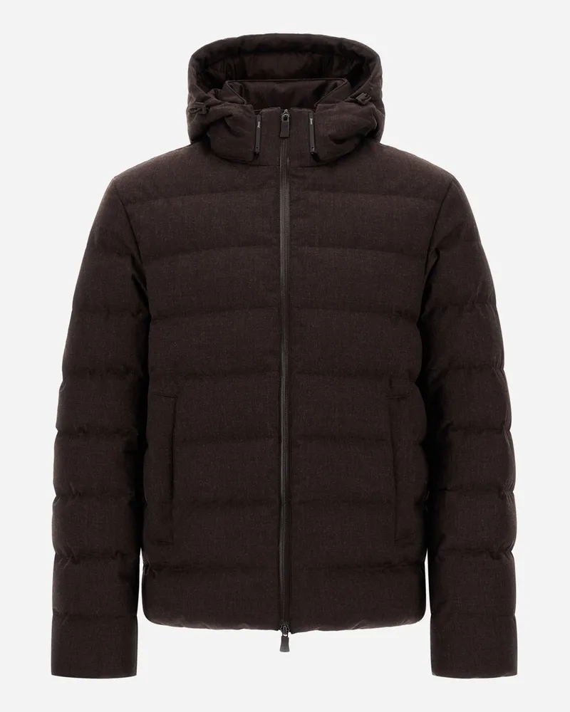 Herno Jacke Aus Flanell Mit Wasserabweisender Beschichtung - Mann Parka & Jacken Dunkelbraun Dunkelbraun