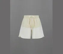 Shorts Laminar Aus Structured Felpa Und Tech-popeline