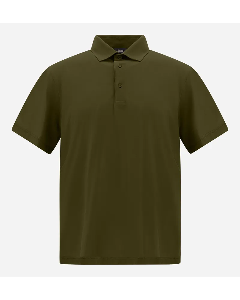 Herno Poloshirt Aus Crêpe-jersey Military