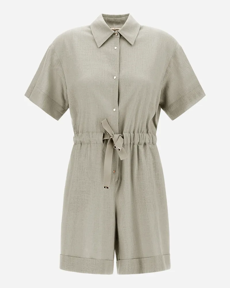 Herno Jumpsuit Im Hemblusenstil Aus Linen Blend Chantilly
