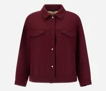 Jacke Aus Wolle In Cavalry-twill-optik - Frau Hemden Bordeaux