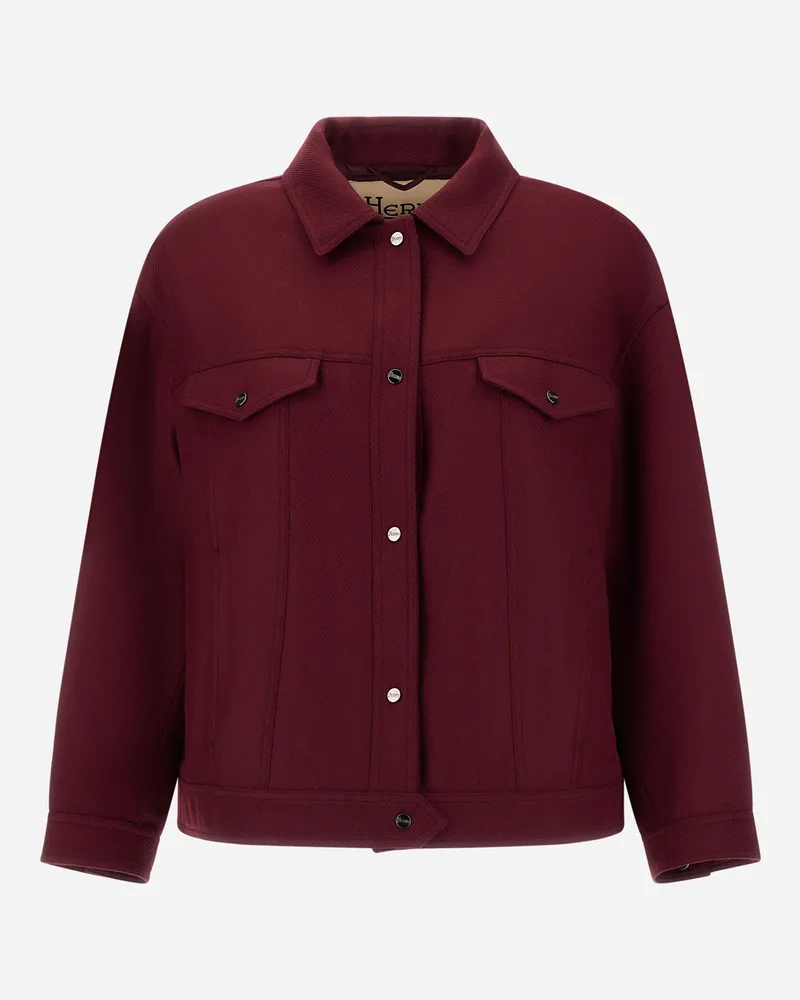 Herno Jacke Aus Wolle In Cavalry-twill-optik - Frau Hemden Bordeaux Bordeaux