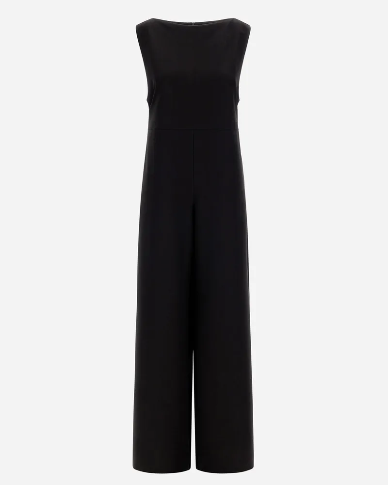 Herno Jumpsuit Aus Viscose Effect Und New Techno Taft Schwarz