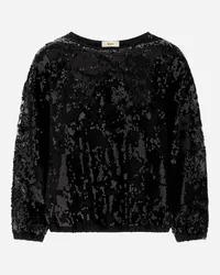 Herno Sweatshirt Aus Cotton Lace Schwarz