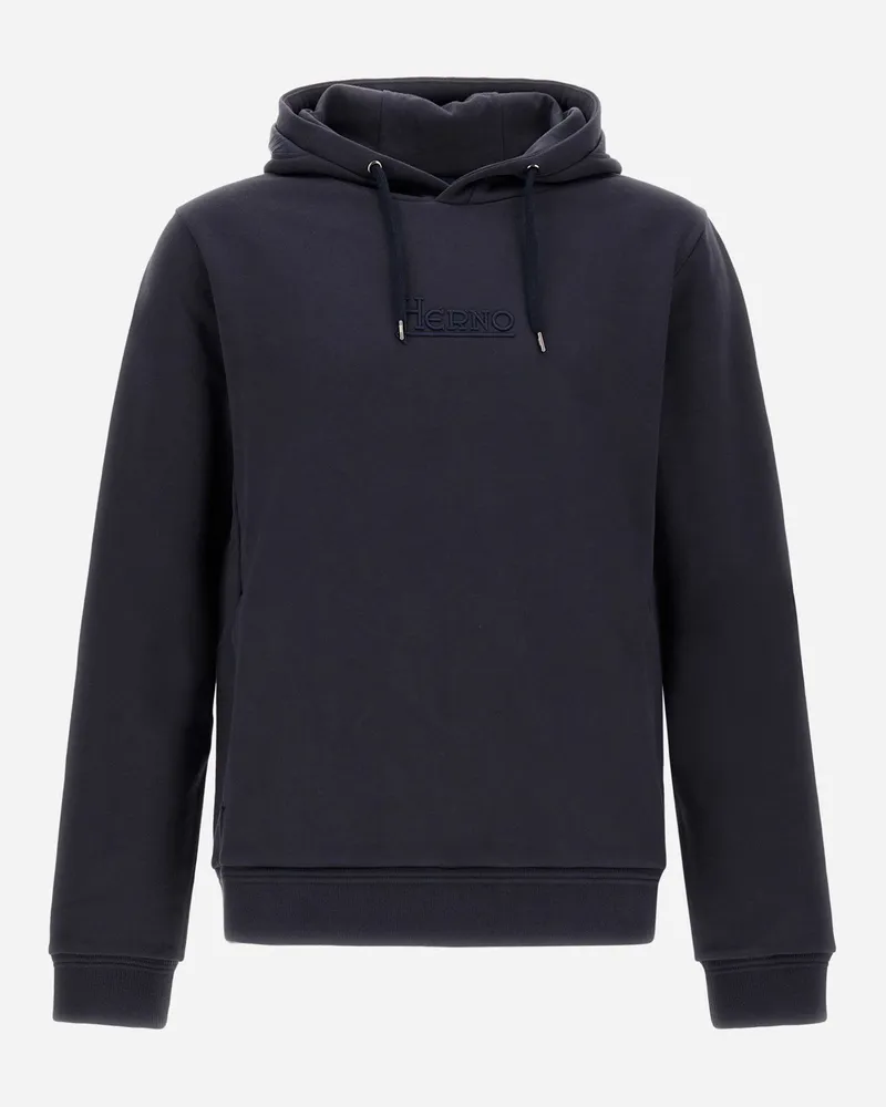 Herno Sweatshirt Aus Cotton Sweater Und Nylon Ultralight Marineblau