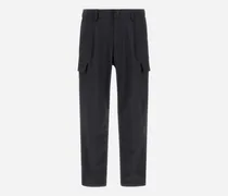 Cargohose Resort Aus Elastischem Nylon Mit Mélange-effekt - Mann Hose Marineblau