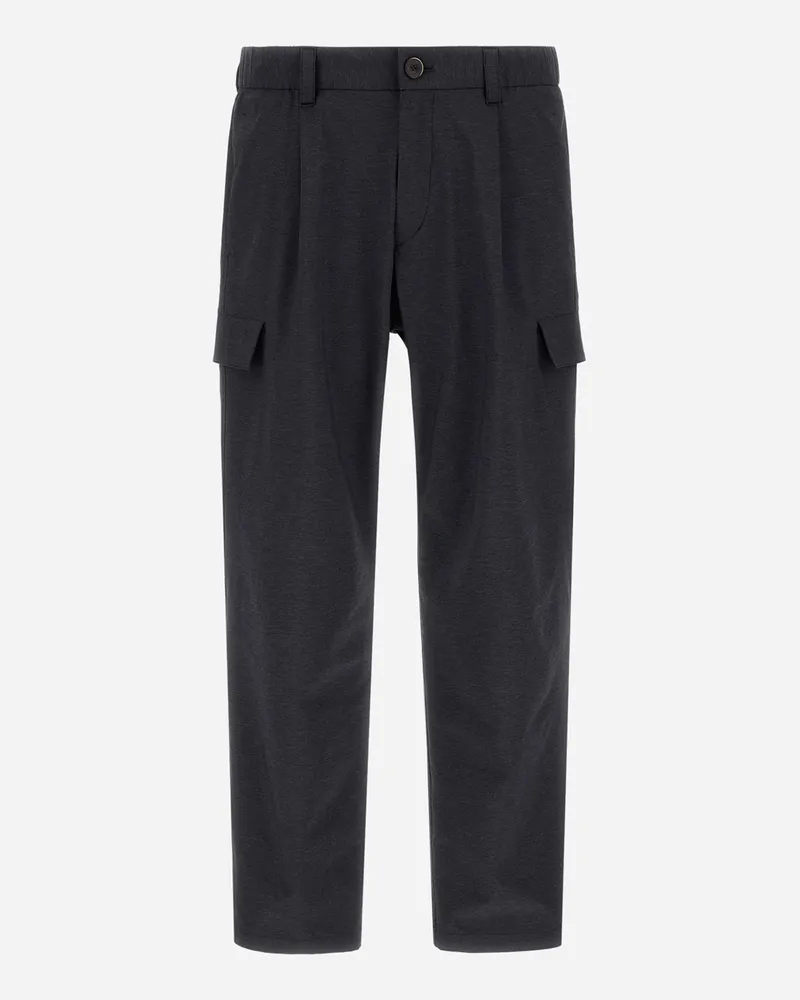 Herno Cargohose Resort Aus Elastischem Nylon Mit Mélange-effekt - Mann Hose Marineblau Marineblau