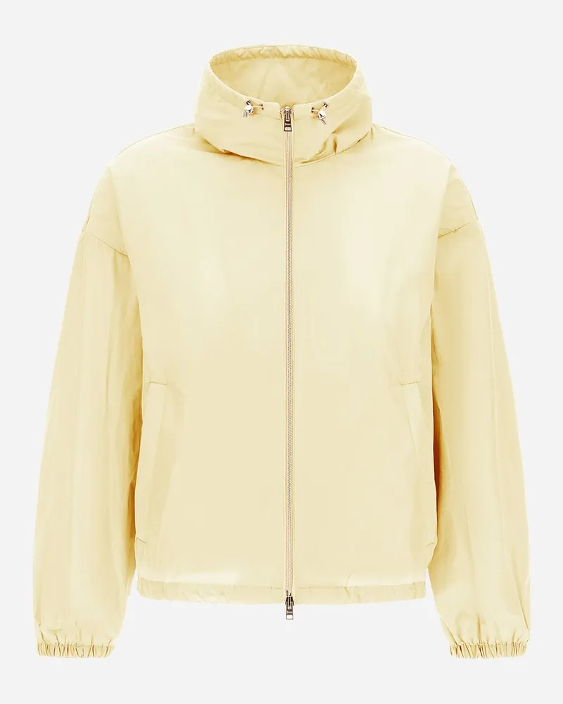 Herno Jacke Aus New Techno Taft Elfenbein