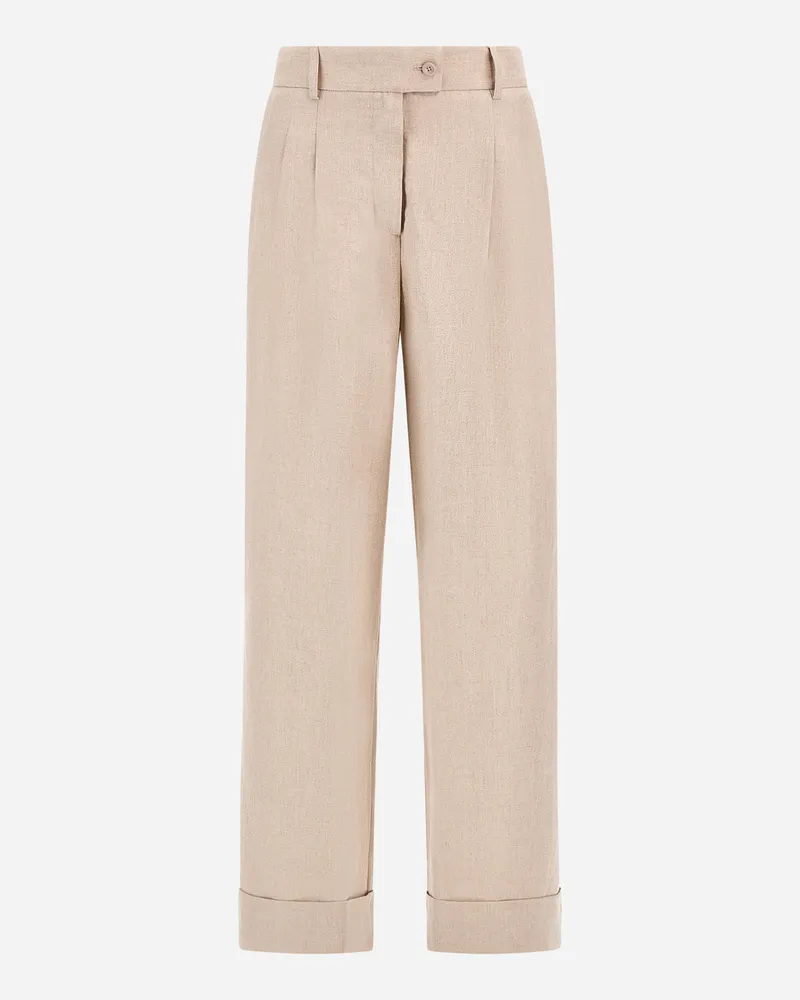 Herno Hose Resort Aus Délavé-leinen - Frau Hose Chantilly Chantilly