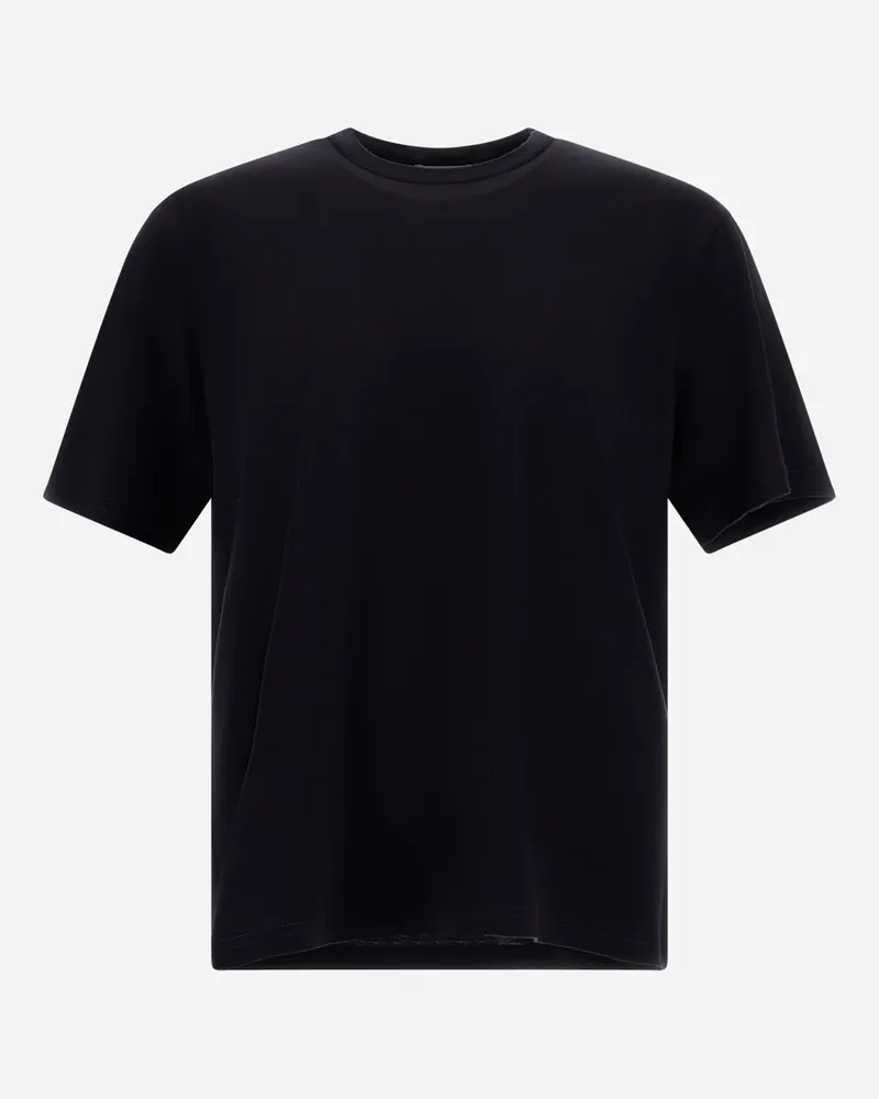 Herno T-shirt Resort Aus Wolljersey Mit Glänzender Optik - Mann T-shirt & Polo-shirts Marineblau Marineblau