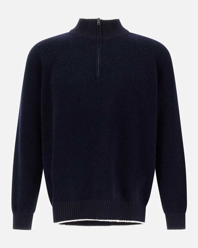 Herno Pullover Aus Bouclé Aus Kaschmir Und Wolle - Mann Pullover & Strickjacken Marineblau Marineblau
