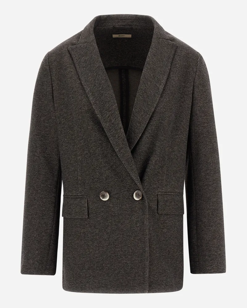 Herno Blazer Aus Jacquard Mit Diagonalem Muster - Frau Blazers Dunkelbraun Dunkelbraun