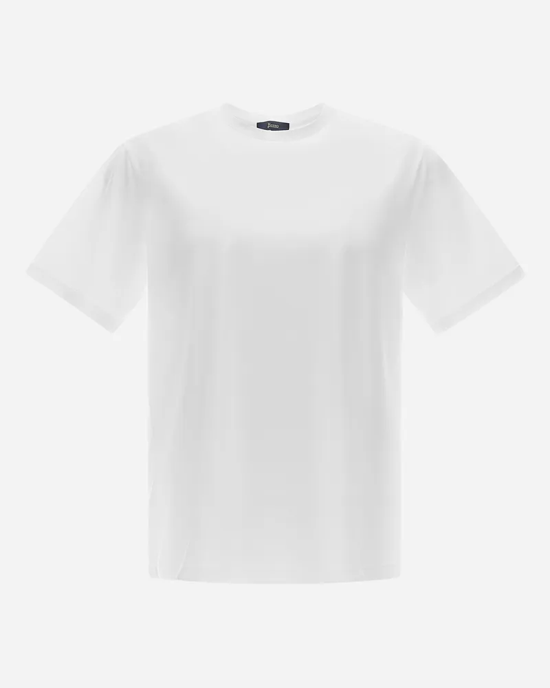 Herno T-shirt Aus Superfine Cotton Stretch Weiß