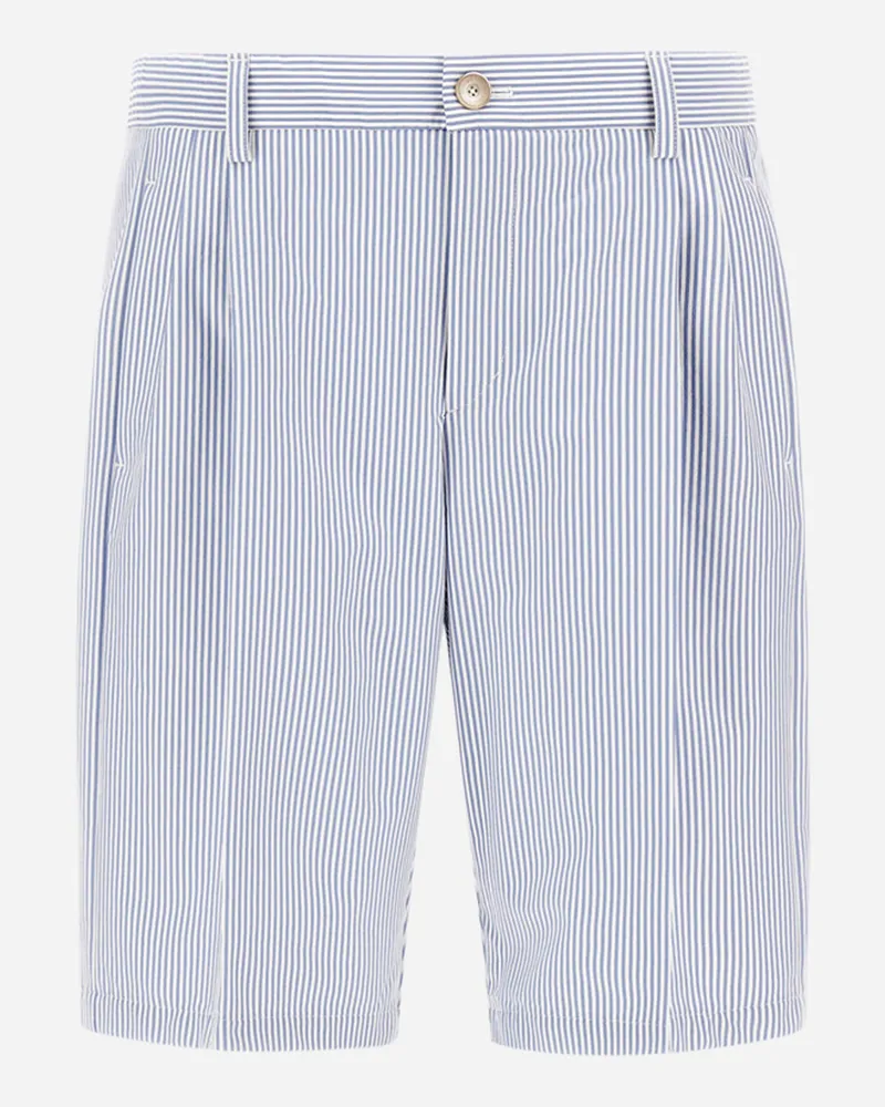 Herno Shorts Aus Summer Stripe Weiß