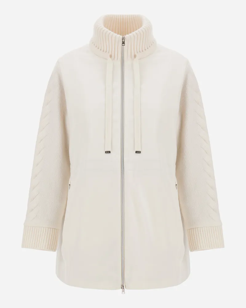 Herno Mantel Resort Aus Kaschmir Und Seide - Frau Pullover & Strickjacken Elfenbein Elfenbein