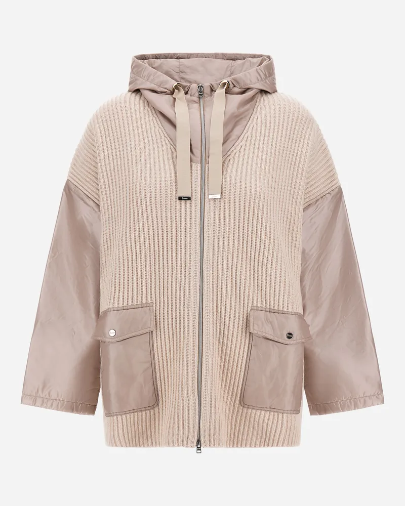 Herno Jacke Resort Aus Reiner Wolle Im Patentmuster Und Aus Nylon Ultralight - Frau Pullover & Strickjacken Chantilly Chantilly